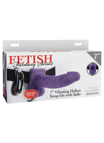 7" Vibrating Hollow Strap-on